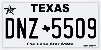 TX license plate DNZ5509