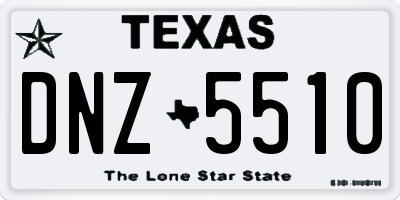 TX license plate DNZ5510