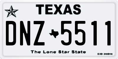 TX license plate DNZ5511