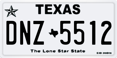 TX license plate DNZ5512