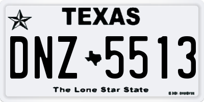 TX license plate DNZ5513