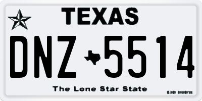 TX license plate DNZ5514