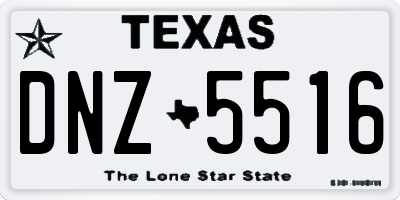TX license plate DNZ5516