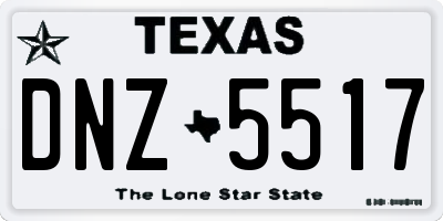 TX license plate DNZ5517