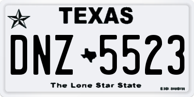 TX license plate DNZ5523