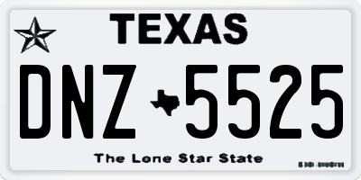 TX license plate DNZ5525