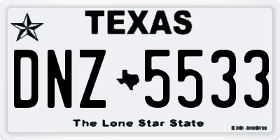 TX license plate DNZ5533