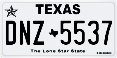 TX license plate DNZ5537