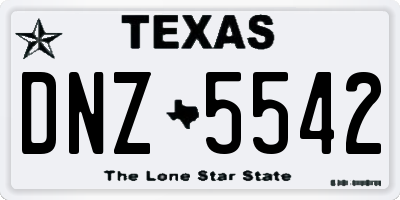 TX license plate DNZ5542