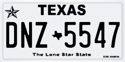 TX license plate DNZ5547