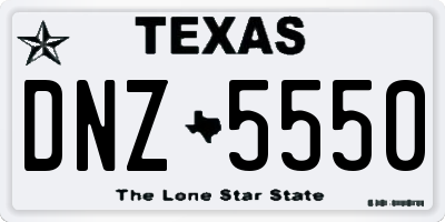 TX license plate DNZ5550