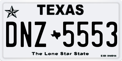 TX license plate DNZ5553