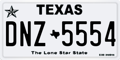 TX license plate DNZ5554