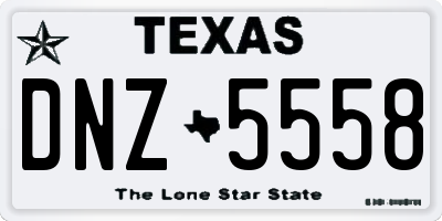 TX license plate DNZ5558