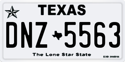 TX license plate DNZ5563