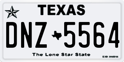 TX license plate DNZ5564