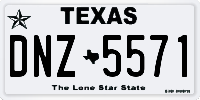 TX license plate DNZ5571