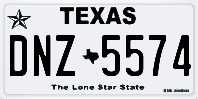 TX license plate DNZ5574
