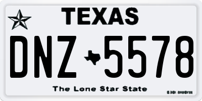 TX license plate DNZ5578