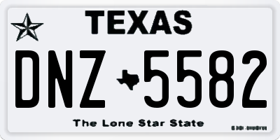 TX license plate DNZ5582