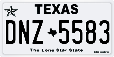 TX license plate DNZ5583