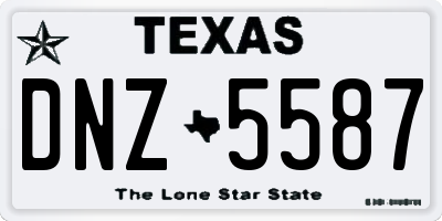 TX license plate DNZ5587