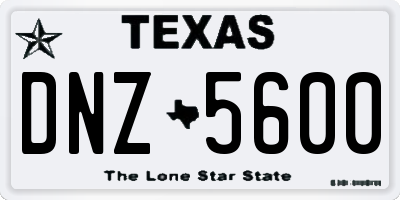 TX license plate DNZ5600