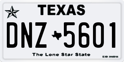 TX license plate DNZ5601