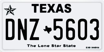 TX license plate DNZ5603