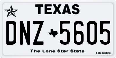 TX license plate DNZ5605