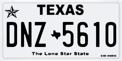 TX license plate DNZ5610