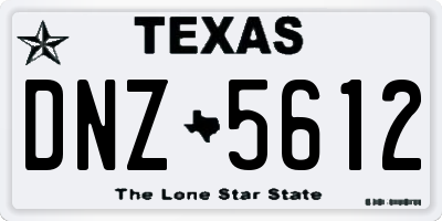 TX license plate DNZ5612