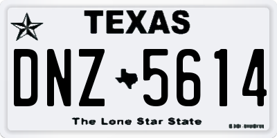 TX license plate DNZ5614