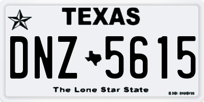 TX license plate DNZ5615
