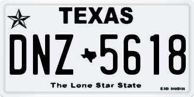 TX license plate DNZ5618