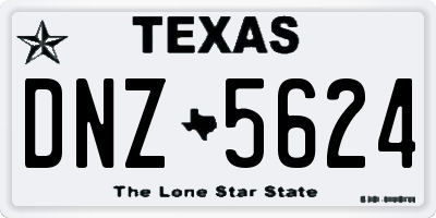 TX license plate DNZ5624