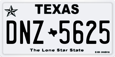 TX license plate DNZ5625