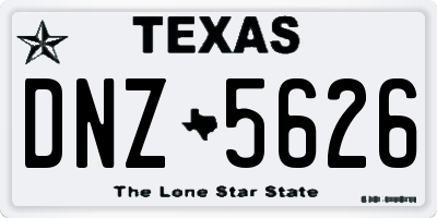 TX license plate DNZ5626