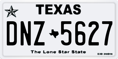 TX license plate DNZ5627