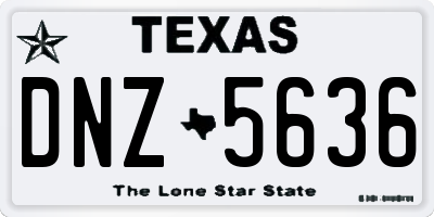 TX license plate DNZ5636