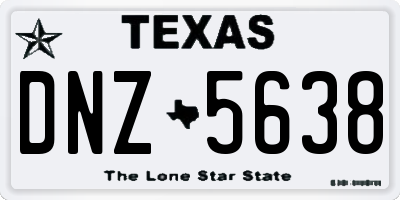 TX license plate DNZ5638