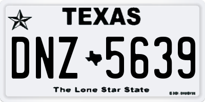 TX license plate DNZ5639