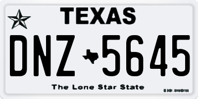 TX license plate DNZ5645