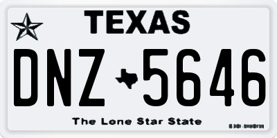 TX license plate DNZ5646