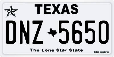 TX license plate DNZ5650
