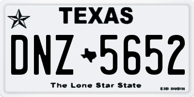 TX license plate DNZ5652