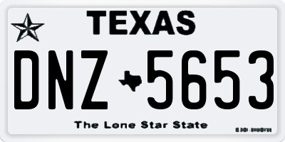 TX license plate DNZ5653