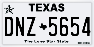 TX license plate DNZ5654