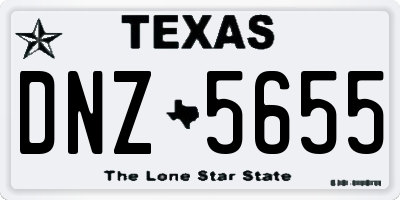 TX license plate DNZ5655