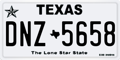 TX license plate DNZ5658